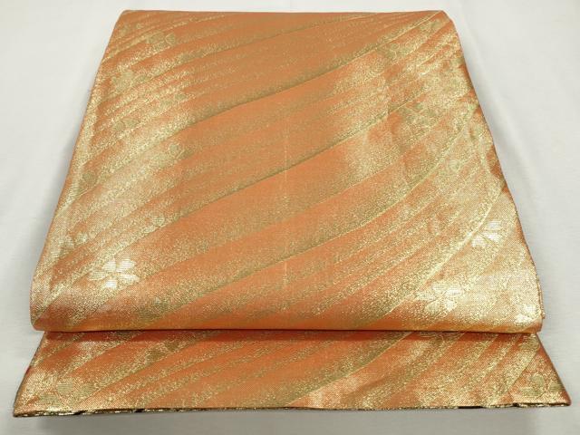 平和屋着物◎両面　全通柄袋帯　草花文　金銀糸　正絹　逸品　CABJ3748qe