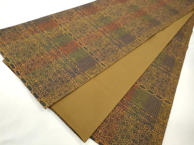 平和屋着物◎全通柄袋帯　横段花文　正絹　逸品　CABJ3758qe