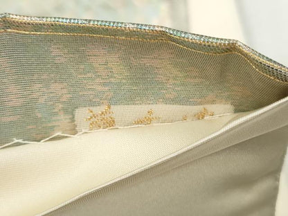 平和屋着物◎六通柄袋帯　唐織　象牙螺鈿　草木染　正倉院宝物文様　金糸　引箔　正絹　逸品　CABJ3763qe