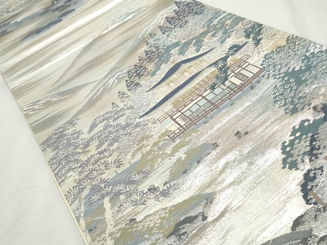 平和屋着物◎六通柄袋帯　鹿苑寺金閣　名勝百景　金銀糸　正絹　逸品　CABJ3771qe