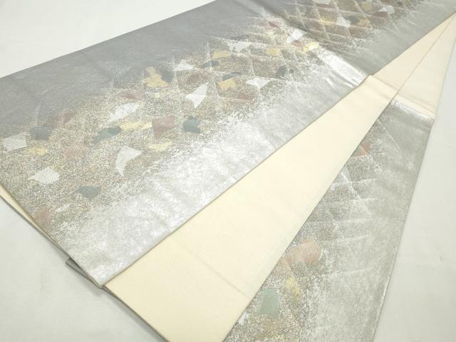 平和屋着物◎六通柄袋帯　箔散らし文　金銀糸　引箔　正絹　逸品　CABJ3776qe