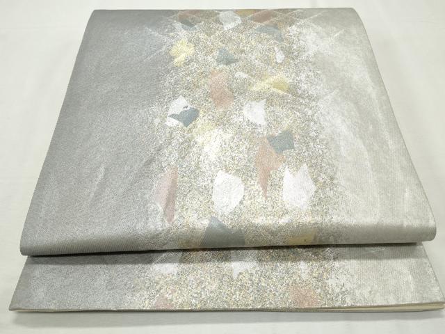平和屋着物◎六通柄袋帯　箔散らし文　金銀糸　引箔　正絹　逸品　CABJ3776qe