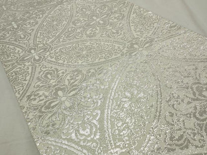 平和屋着物◎六通柄袋帯　七宝花唐草文　錦織　純銀箔　正絹　逸品　CABJ3780qe