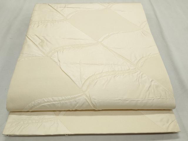 平和屋着物◎六通柄袋帯　ふくれ織　幾何学文　正絹　逸品　CABJ3790qe