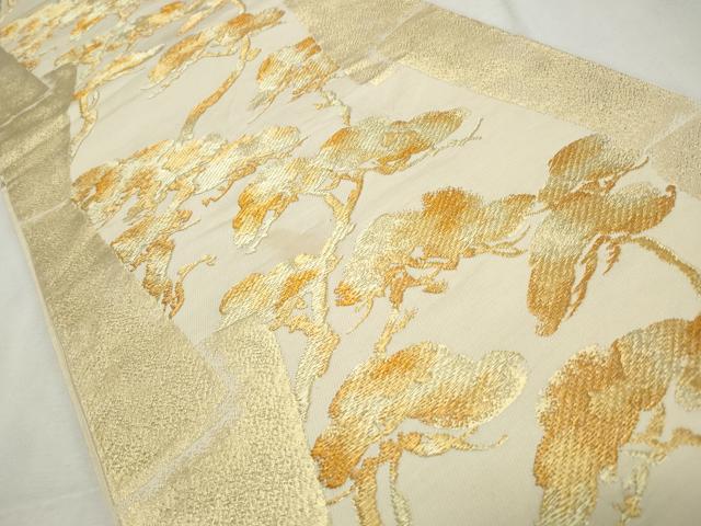 平和屋着物◎六通柄　本袋帯　枝松文　金糸　正絹　逸品　CABJ3794qe