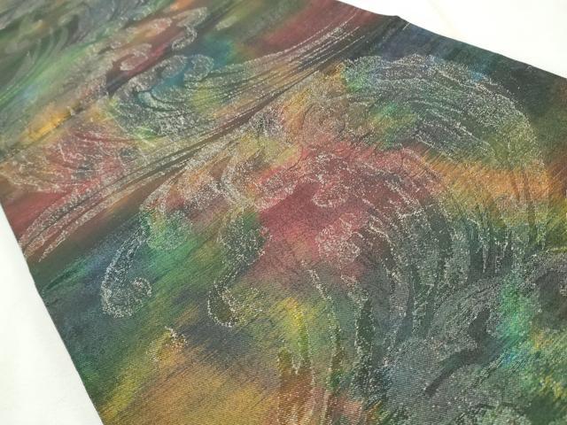 平和屋着物◎六通柄袋帯　立波霞文　金糸　正絹　逸品　CABJ3803qe