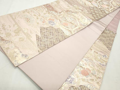 平和屋着物◎六通柄袋帯　唐織　道長取天井文　金糸　正絹　逸品　CABJ3809qe