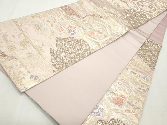 平和屋着物◎六通柄袋帯　唐織　道長取天井文　金糸　正絹　逸品　CABJ3809qe