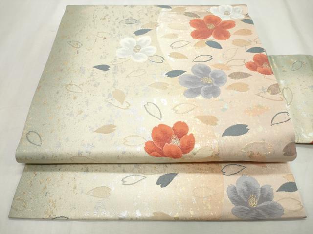 平和屋着物◎九寸名古屋帯　秀麗　金糸　引箔　正絹　逸品　CABJ3816qe