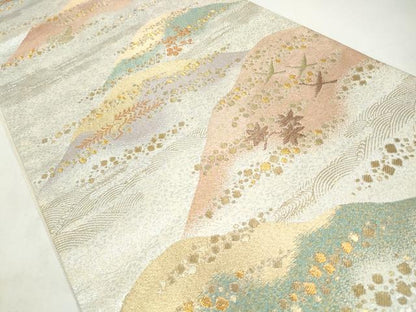 平和屋着物◎六通柄袋帯　玉かずら　錦彩宝仙文　金銀糸　正絹　逸品　CABJ3824qe