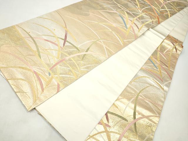 平和屋着物◎六通柄袋帯　唐織　薫風　金銀糸　正絹　逸品　CABJ3826qe