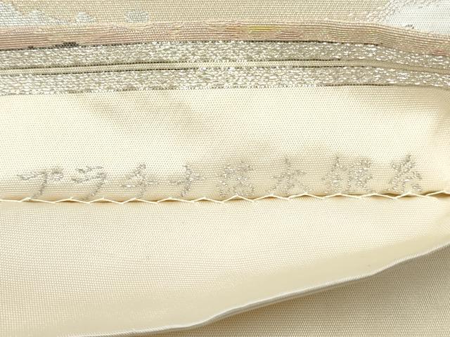 平和屋着物◎西陣　服部織物謹製　六通柄袋帯　風景文　プラチナ箔本銀糸　正絹　逸品　CABJ3828qe