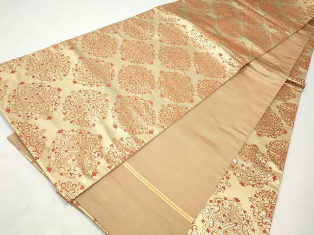 平和屋着物◎全通柄袋帯　正倉院花文　金糸　正絹　逸品　CABJ3840qe