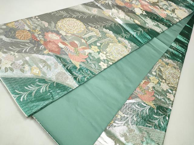 平和屋着物◎六通柄袋帯　唐織　花鳥文　金銀糸　正絹　逸品　CABJ3846qe