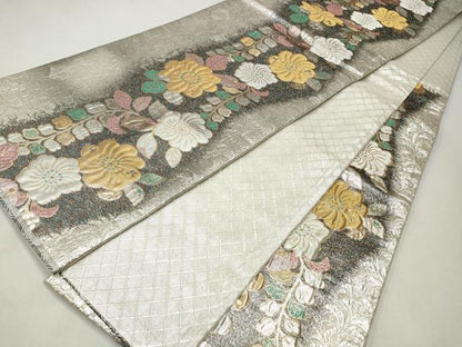 平和屋着物◎六通柄袋帯　ふくれ織　辻が花　金銀糸　正絹　逸品　CABJ3852qe