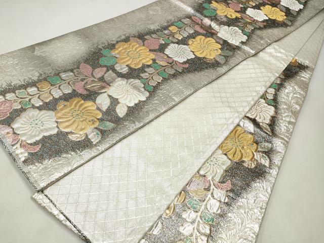 平和屋着物◎六通柄袋帯　ふくれ織　辻が花　金銀糸　正絹　逸品　CABJ3852qe