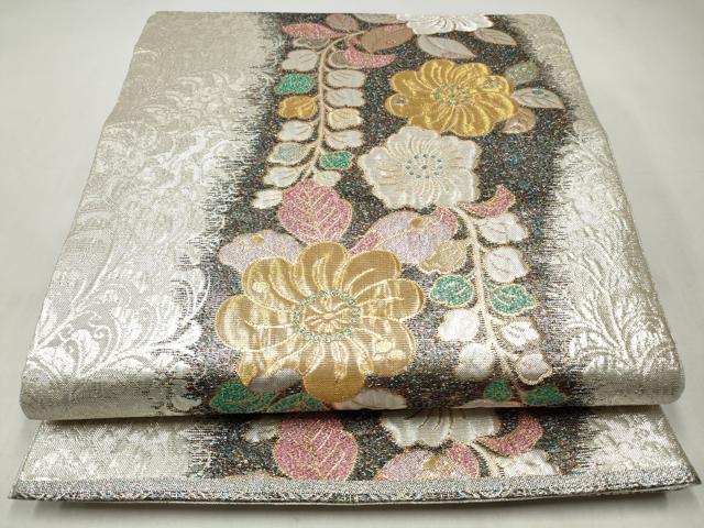 平和屋着物◎六通柄袋帯　ふくれ織　辻が花　金銀糸　正絹　逸品　CABJ3852qe
