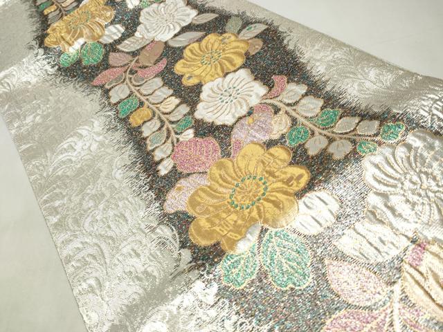 平和屋着物◎六通柄袋帯　ふくれ織　辻が花　金銀糸　正絹　逸品　CABJ3852qe