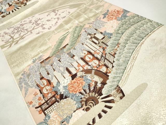 平和屋着物◎六通柄袋帯　唐織　古都祭礼文　金銀糸　正絹　逸品　CABJ3854qe
