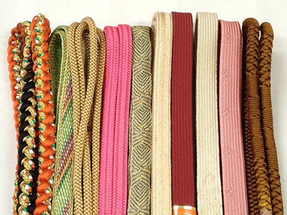 平和屋着物●和装小物　帯締め10本セット　高麗組　唐組　御岳組　大和組　金糸　逸品　未使用　CABJ3870qe