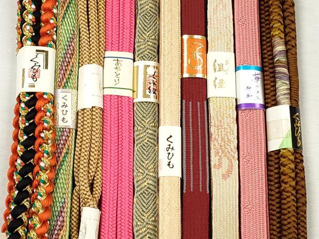 平和屋着物●和装小物　帯締め10本セット　高麗組　唐組　御岳組　大和組　金糸　逸品　未使用　CABJ3870qe