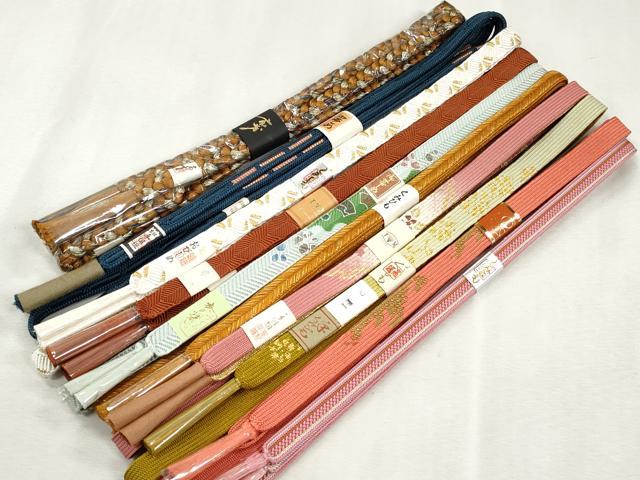 平和屋着物●和装小物　帯締め10本セット　高麗組　唐組　笹浪組　大和組　礼装用　金糸　逸品　未使用　CABJ3875qe