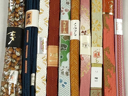 平和屋着物●和装小物　帯締め10本セット　高麗組　唐組　笹浪組　大和組　礼装用　金糸　逸品　未使用　CABJ3875qe