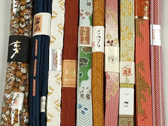 平和屋着物●和装小物　帯締め10本セット　高麗組　唐組　笹浪組　大和組　礼装用　金糸　逸品　未使用　CABJ3875qe