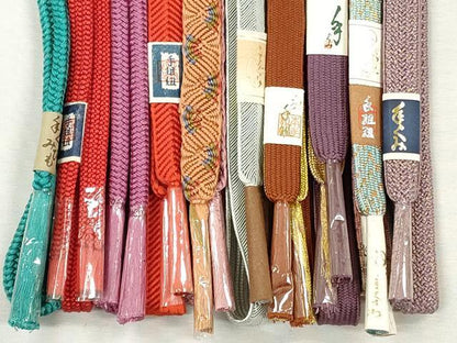 平和屋着物●和装小物　帯締め10本セット　高麗組　唐組　笹浪組　大和組　金糸　逸品　未使用　CABJ3877qe