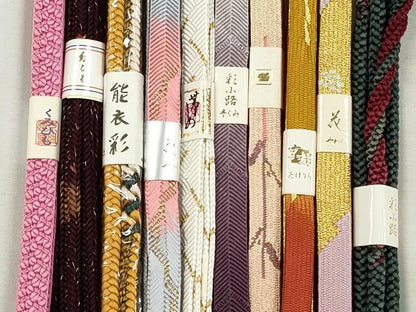 平和屋着物●和装小物　帯締め10本セット　高麗組　笹浪組　角八つ組　御岳組　礼装用　金糸　逸品　未使用　CABJ3882qe