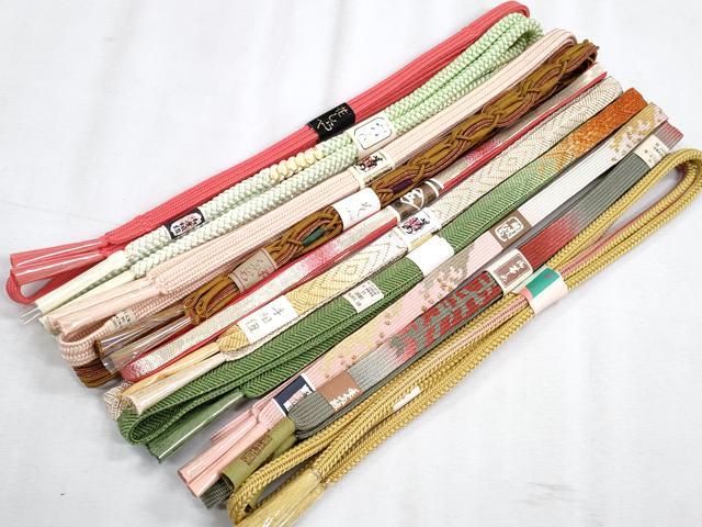 平和屋着物●和装小物　帯締め10本セット　高麗組　唐組　笹浪組　佐賀錦　金糸　逸品　未使用　CABJ3885qe
