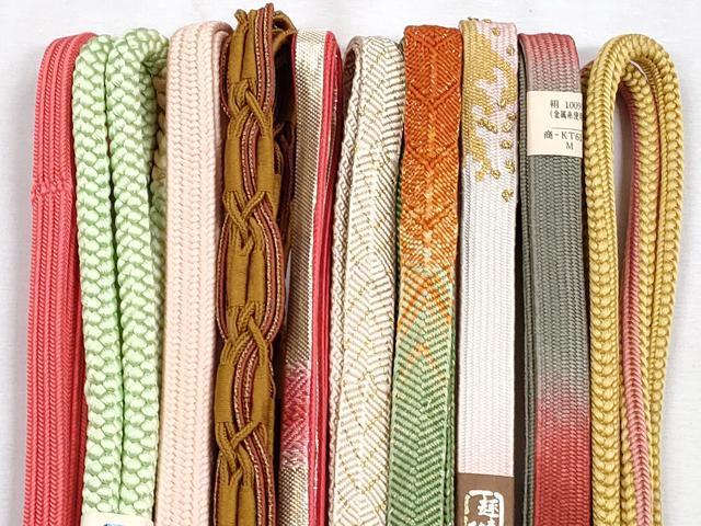 平和屋着物●和装小物　帯締め10本セット　高麗組　唐組　笹浪組　佐賀錦　金糸　逸品　未使用　CABJ3885qe