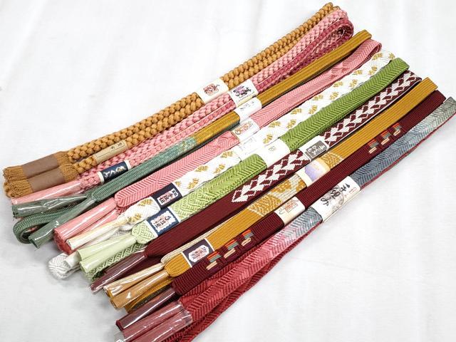 平和屋着物●和装小物　帯締め10本セット　高麗組　笹浪組　唐組　草木染　礼装用　金糸　逸品　未使用　CABJ3886qe
