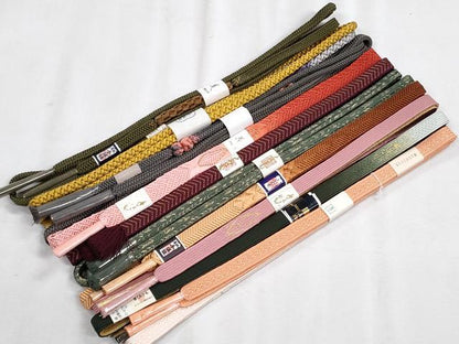 平和屋着物●和装小物　帯締め10本セット　高麗組　笹浪組　冠組　金糸　逸品　未使用　CABJ3887qe