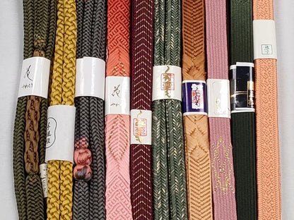 平和屋着物●和装小物　帯締め10本セット　高麗組　笹浪組　冠組　金糸　逸品　未使用　CABJ3887qe