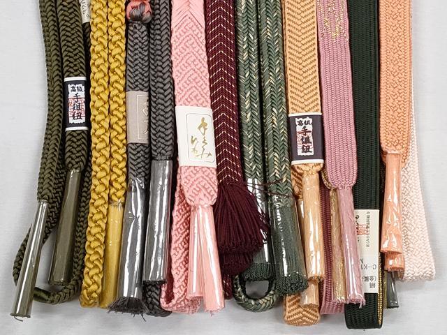 平和屋着物●和装小物　帯締め10本セット　高麗組　笹浪組　冠組　金糸　逸品　未使用　CABJ3887qe