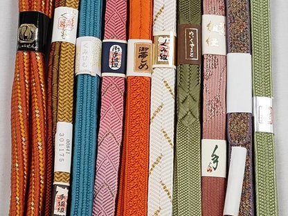 平和屋着物●和装小物　帯締め10本セット　高麗組　大和組　畝組　礼装用　金糸　逸品　未使用　CABJ3889qe