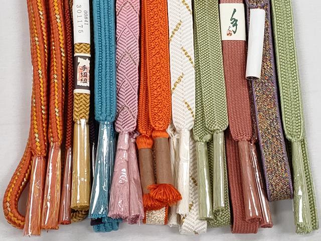 平和屋着物●和装小物　帯締め10本セット　高麗組　大和組　畝組　礼装用　金糸　逸品　未使用　CABJ3889qe