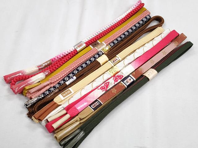 平和屋着物●和装小物　帯締め10本セット　高麗組　笹浪組　角八つ組　礼装用　金糸　逸品　未使用　CABJ3890qe