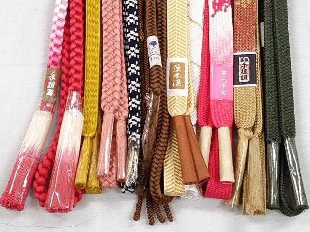 平和屋着物●和装小物　帯締め10本セット　高麗組　笹浪組　角八つ組　礼装用　金糸　逸品　未使用　CABJ3890qe