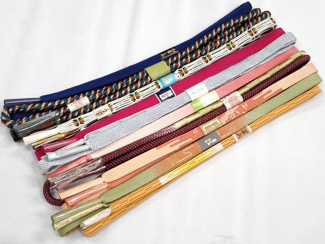 平和屋着物●和装小物　帯締め10本セット　高麗組　鴨川組　笹浪組　金糸　逸品　未使用　CABJ3891qe