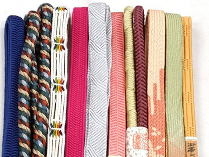 平和屋着物●和装小物　帯締め10本セット　高麗組　鴨川組　笹浪組　金糸　逸品　未使用　CABJ3891qe