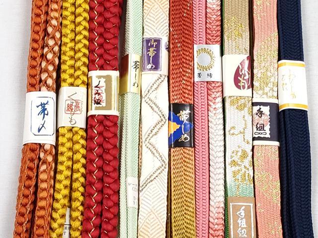 平和屋着物●和装小物　帯締め10本セット　高麗組　御岳組　平源氏組　金糸　逸品　未使用　CABJ3893qe
