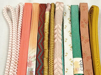 平和屋着物●和装小物　帯締め10本セット　高麗組　笹浪組　鴨川組　唐組　礼装用　金糸　逸品　未使用　CABJ3895qe
