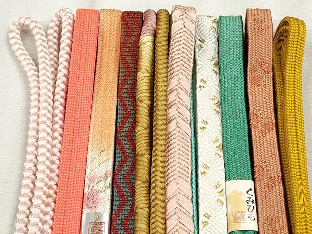 平和屋着物●和装小物　帯締め10本セット　高麗組　笹浪組　鴨川組　唐組　礼装用　金糸　逸品　未使用　CABJ3895qe
