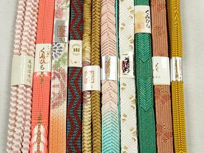 平和屋着物●和装小物　帯締め10本セット　高麗組　笹浪組　鴨川組　唐組　礼装用　金糸　逸品　未使用　CABJ3895qe