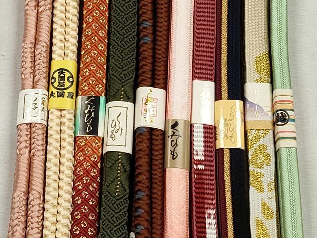 平和屋着物●和装小物　帯締め10本セット　高麗組　平源氏組　大和　金糸　三越扱い　逸品　未使用　CABJ3896qe