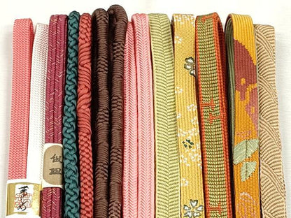 平和屋着物●和装小物　帯締め10本セット　高麗組　笹浪組　冠組　鴨川組　金糸　逸品　未使用　CABJ3897qe