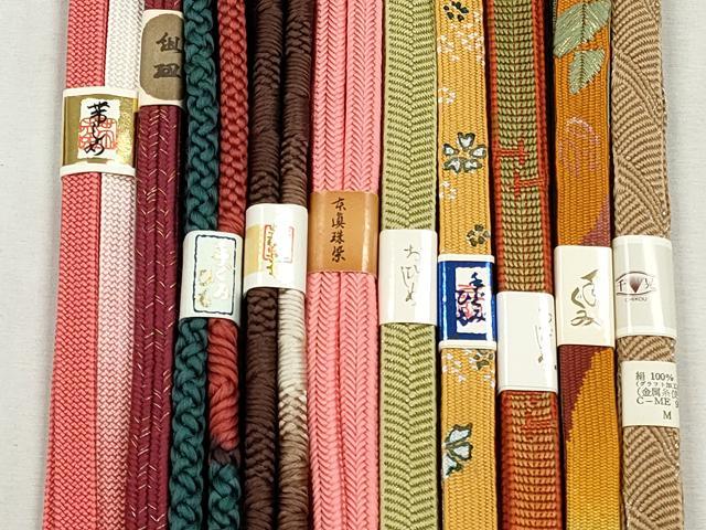 平和屋着物●和装小物　帯締め10本セット　高麗組　笹浪組　冠組　鴨川組　金糸　逸品　未使用　CABJ3897qe