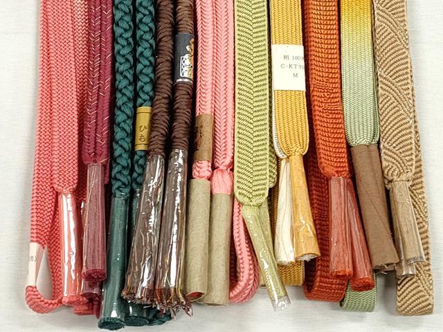 平和屋着物●和装小物　帯締め10本セット　高麗組　笹浪組　冠組　鴨川組　金糸　逸品　未使用　CABJ3897qe